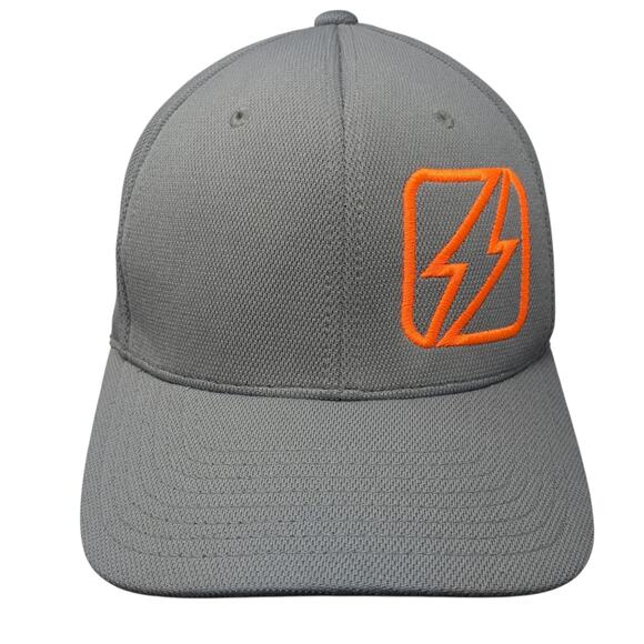 Sport-Tek Fitted Baseball Hat Gray XL Embroidered Flexfit Vent Holes - Picture 1 of 9